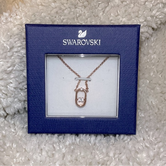 NWT Swarovski Rose Gold Oval Necklace - Picture 4 of 7